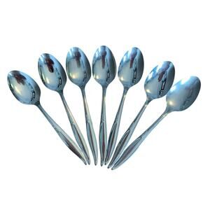 Oneida Kenwood FOREVER ROSE Stainless USA 7 Place/Oval Soup Spoon Flatware Vtg